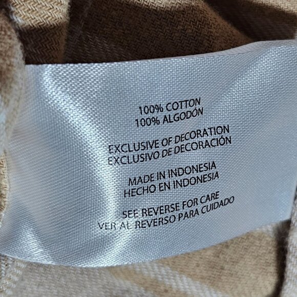 Gap Plaid Button Up Shirt Mens Size XL Beige Long Sleeve Casual Soft Cotton - Picture 5 of 6